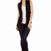 Black Sleeveless Flyway Pocket Cardigan