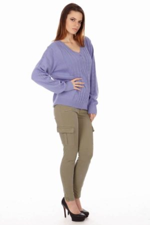 Vintage Knit Lilac V-Neck Sweatshirt