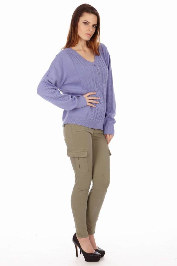Vintage Knit Lilac V-Neck Sweatshirt