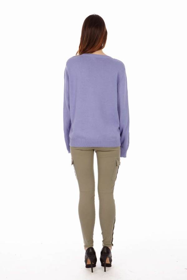 Vintage Knit Lilac V-Neck Sweatshirt