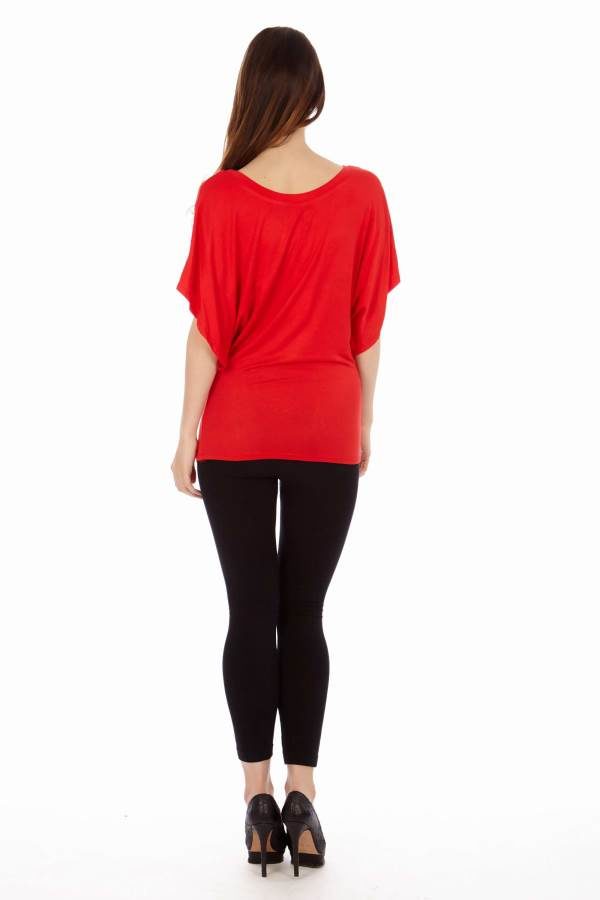 Red Flowing Angel Blouse