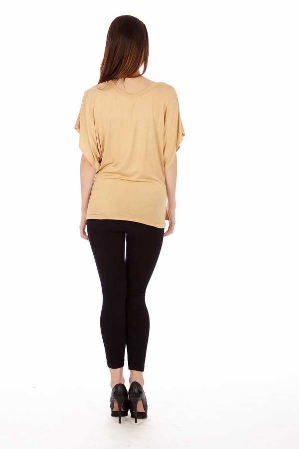 Tan Flowing Angel Blouse