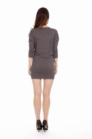 Dark Grey Cowl Neck Dress