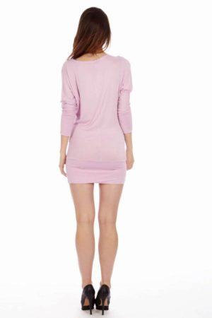 Pink Cowl Neck Dress