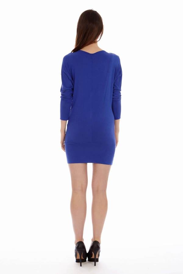 Royal Blue Cowl Neck Dress