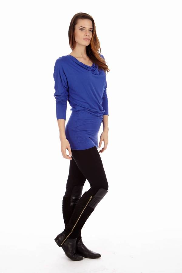 Royal Blue Cowl Neck Dress