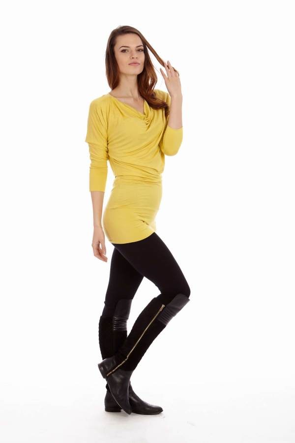 Yellow Cowl Neck Dress