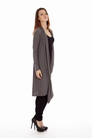 Dark Grey Drape Cardigan