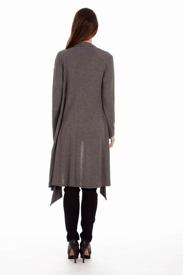 Dark Grey Drape Cardigan