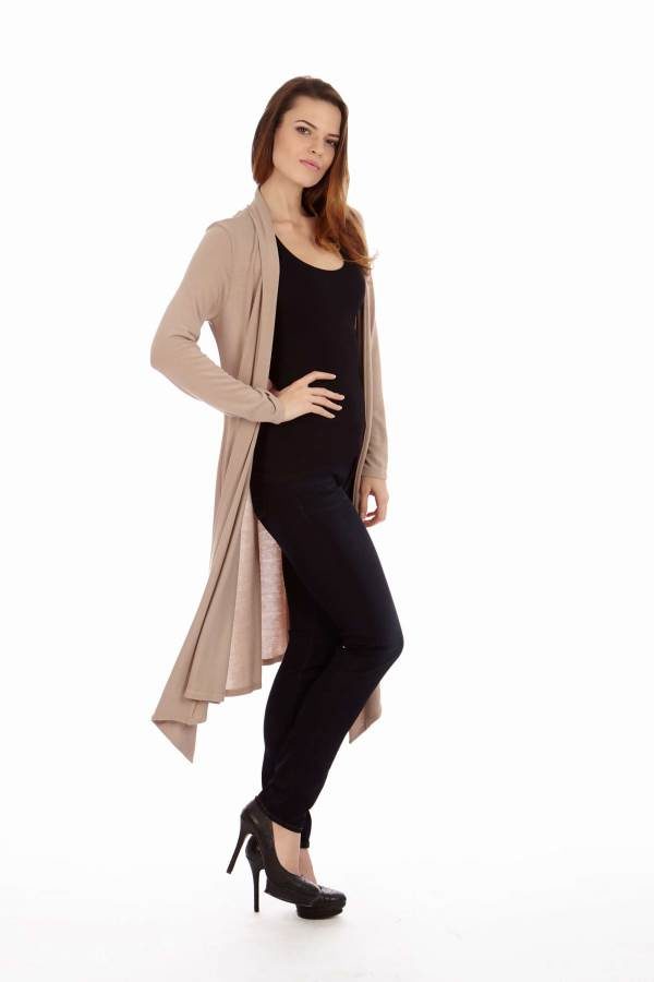 Taupe Drape Cardigan