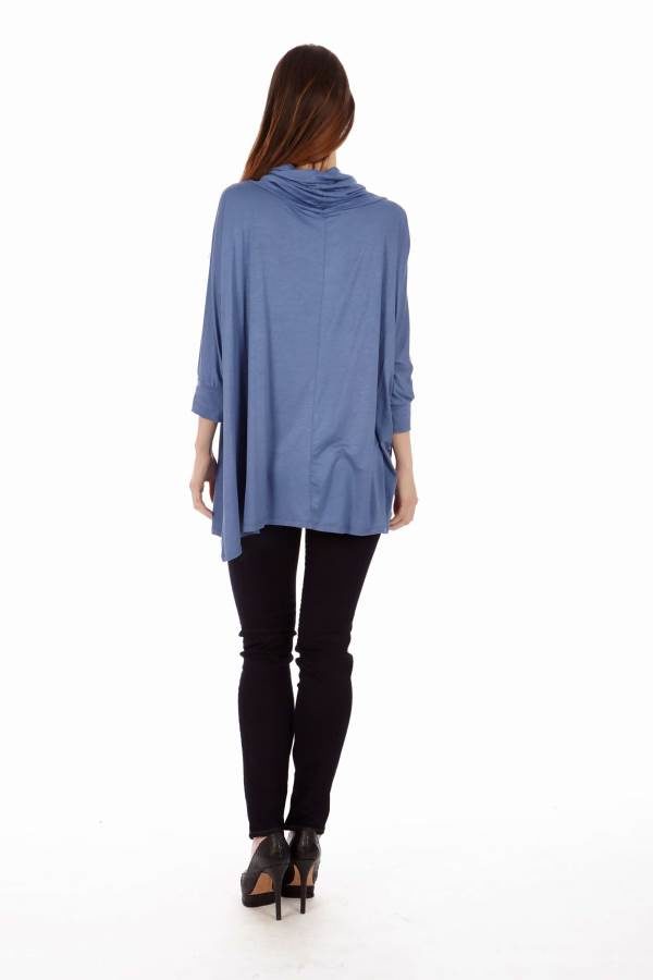 Denim Colored Long Sleeve Tunic