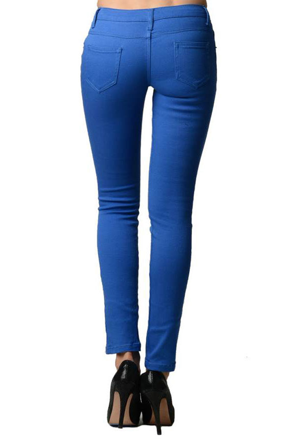 Royal Blue Colored Denim Skinny Jeans