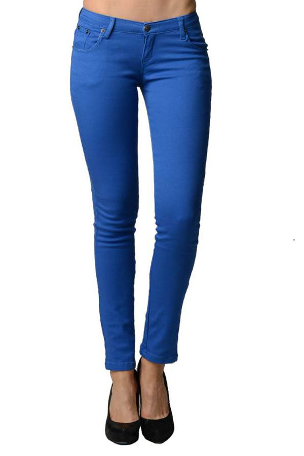 Royal Blue Colored Denim Skinny Jeans