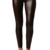 Dark Brown Leather Leggings