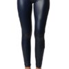 Navy Leather Leggings