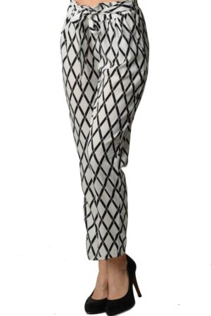 Diamond Print High Waist Harem Pants