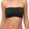 Seamless Ruched Bandeau Plus Size Black Bra