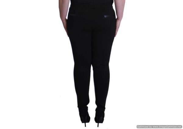 Plus-Size Trim Leather Jeggings