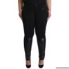 Plus-Size Trim Leather Jeggings
