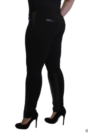 Plus-Size Trim Leather Jeggings