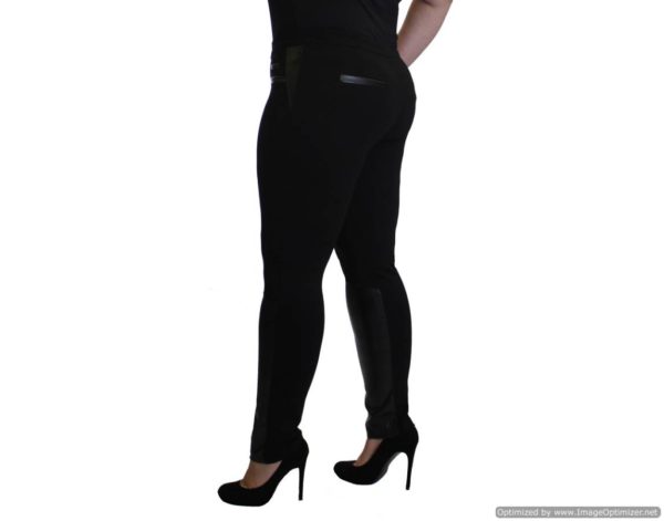 Plus-Size Trim Leather Jeggings