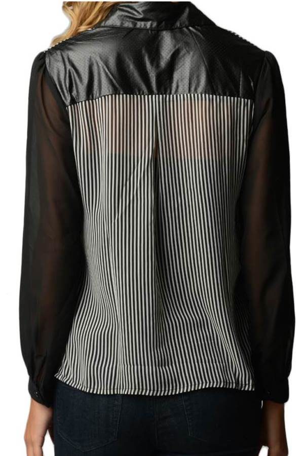 Striped Chiffon Shirt
