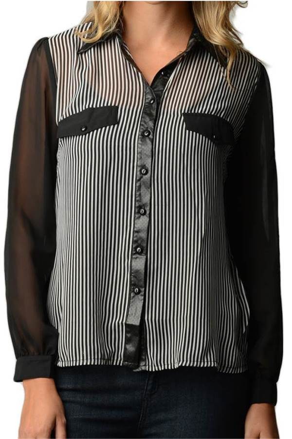Striped Chiffon Shirt
