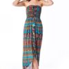 Bohemian Print Strapless Dress