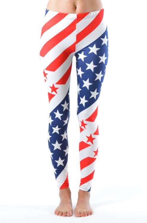 USA Olympic Style Ankle Length Leggings - Fashion Outlet NYC
