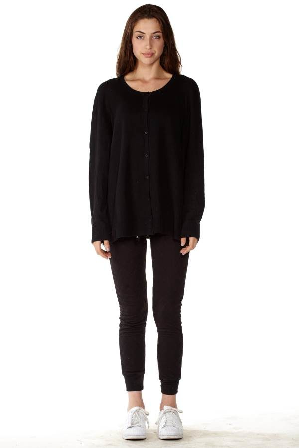 DINAMITBLACKKNITTEDCARDIGANBUTTONDOWN