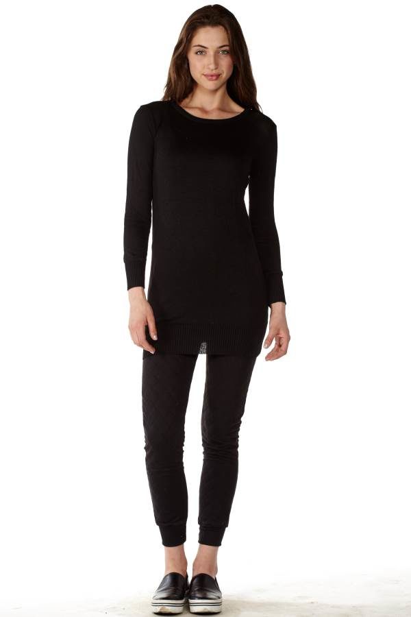 DINAMITBLACKCREWNECKTUNIC