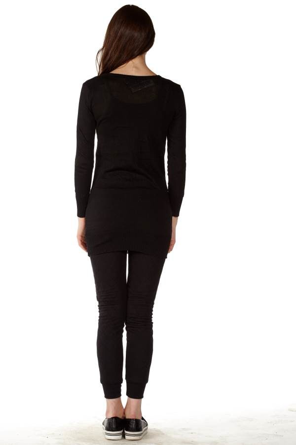 DINAMITBLACKCREWNECKTUNIC