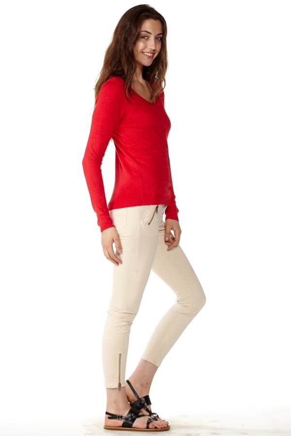 Women's Red Knit Cardigan