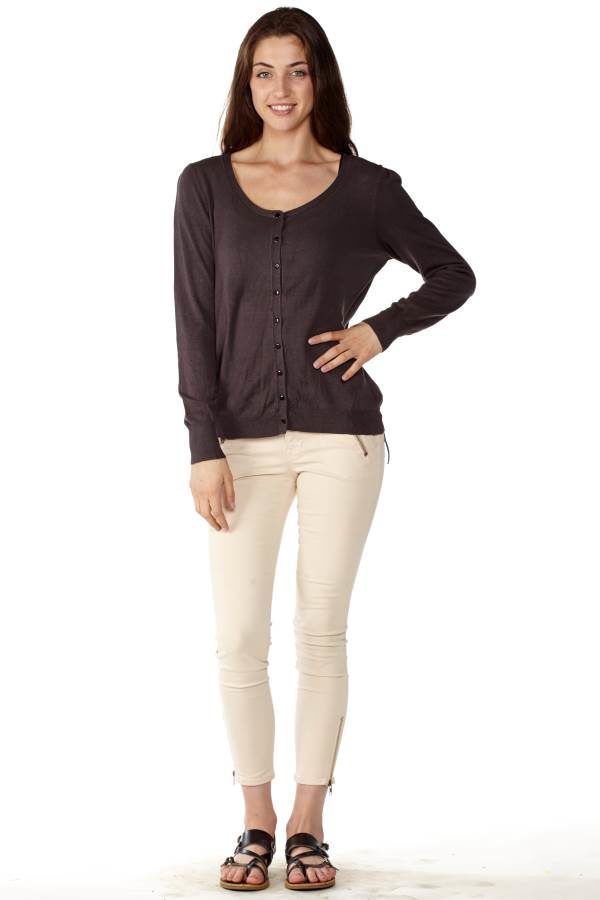 Women's Gray Knit Cardigan