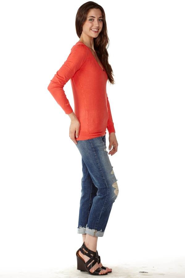 Red V-Neck Sweater