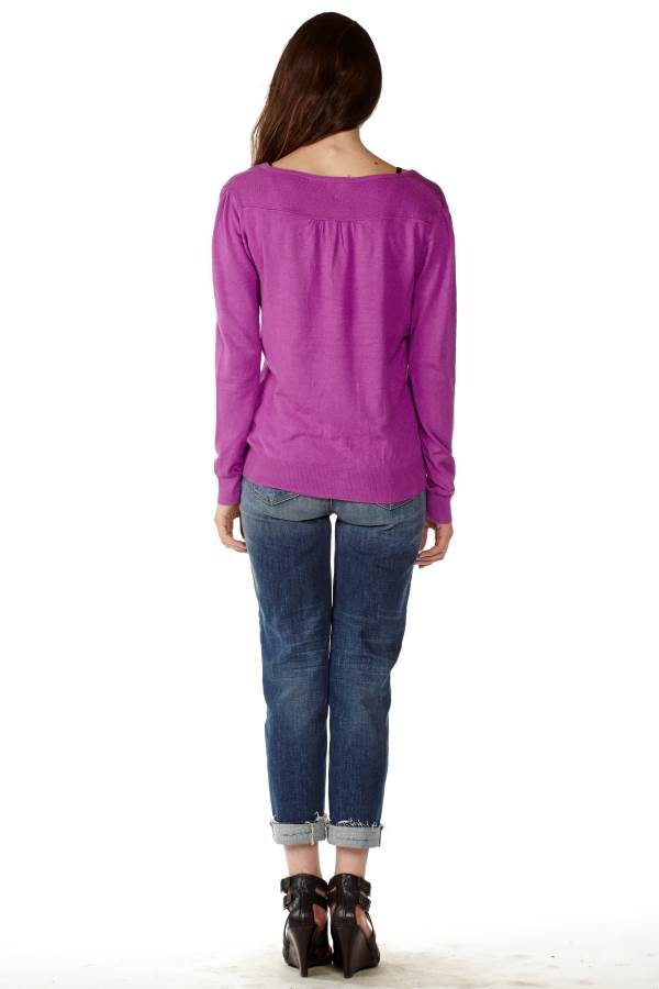 Purple V-Neck Sweater