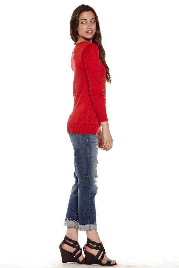 Red V-Neck Sweater