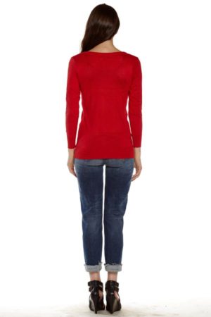 Red V-Neck Sweater