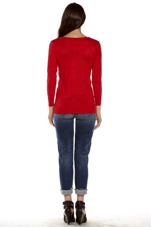 Red V-Neck Sweater