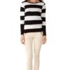 Stripe Knit Pointelle Sweater