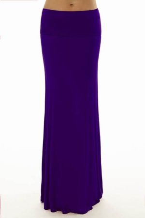 Foldover Purple Maxi Skirt
