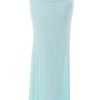 Fold Over Sky Colored Maxi Skirt