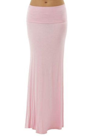 Fold Over Pink Maxi Skirt