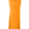 Fold Over Orange Maxi Skirt