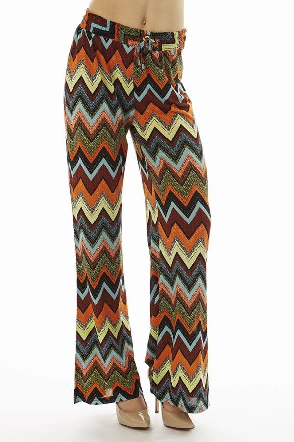 Vibrant Chevron Flared Palazzo's