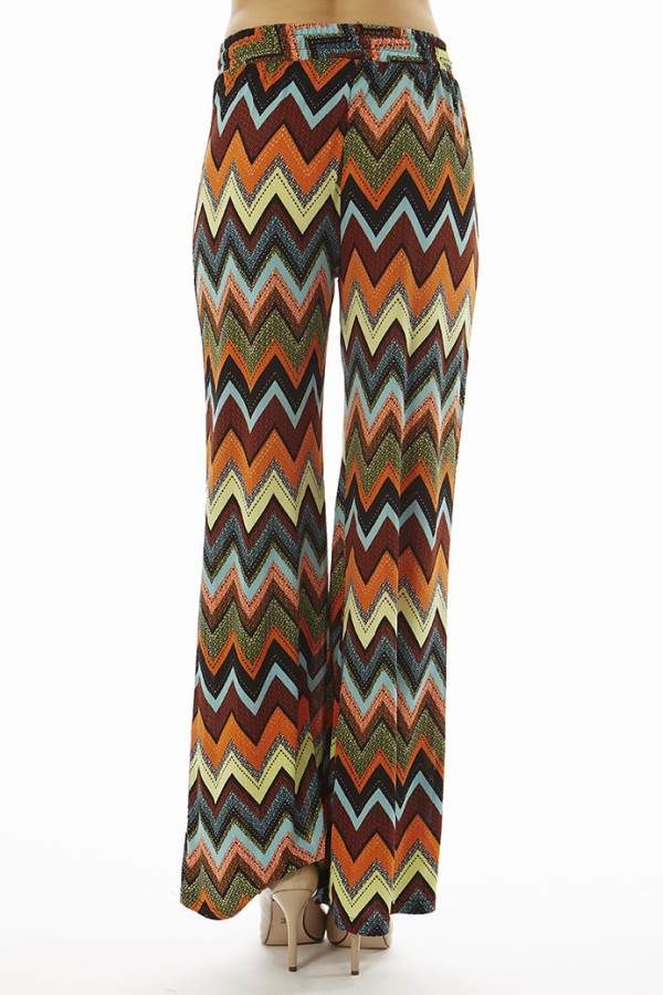 Vibrant Chevron Flared Palazzo's