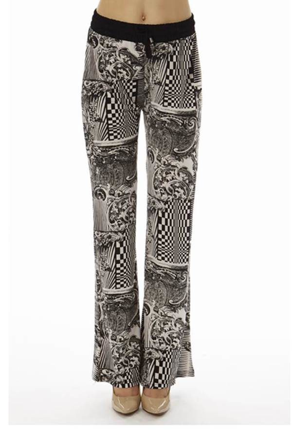 Abstract Checkered Palazzo Soft Pants