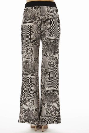 Abstract Checkered Palazzo Soft Pants
