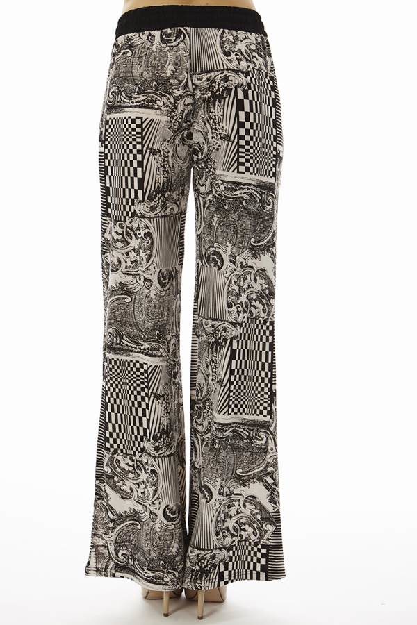 Abstract Checkered Palazzo Soft Pants