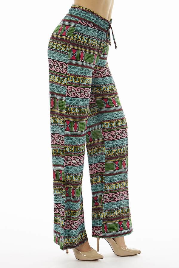 Flared Vibrant Tribal Palazzo Pants